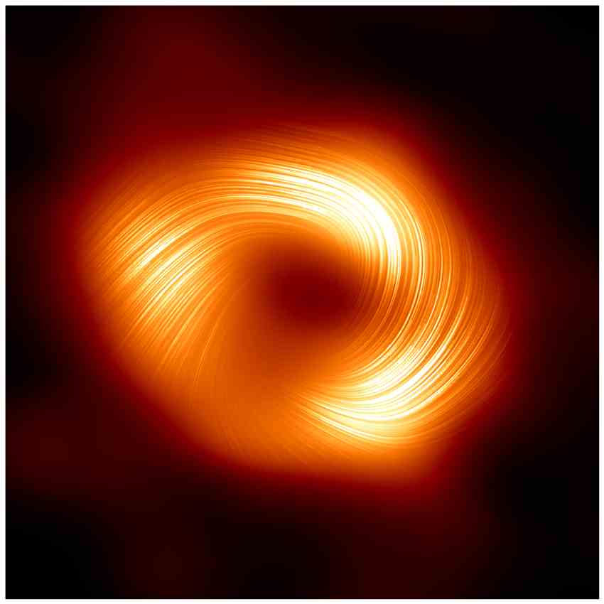 天文学家揭示了银河系中心黑洞边缘螺旋状的强磁场